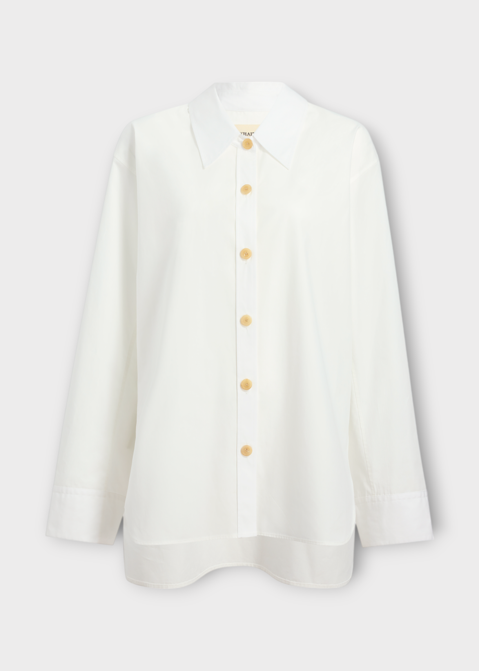 Khaite Khaite Top, White, Herschel Organic Cotton Shirt In Chalk