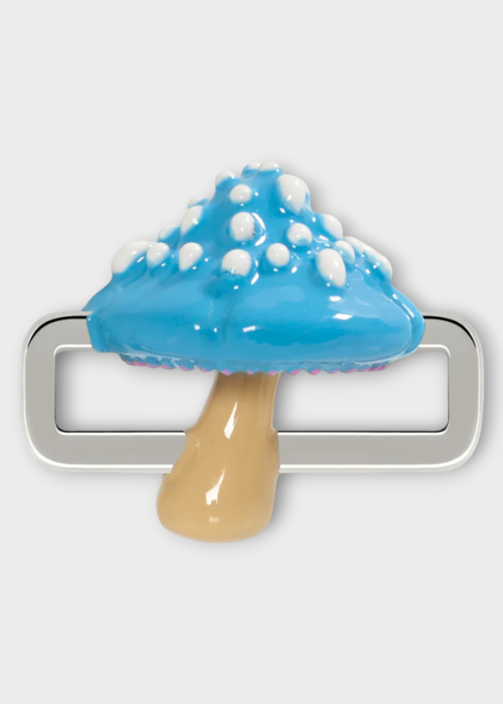 Poubel Poubel Charm, Print, Blue Mushroom Hand Painted Enamel w/ Sterling Silver