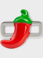 Poubel Poubel Charm, Print, Chilli Pepper Hand Painted Enamel w/ Sterling Silver