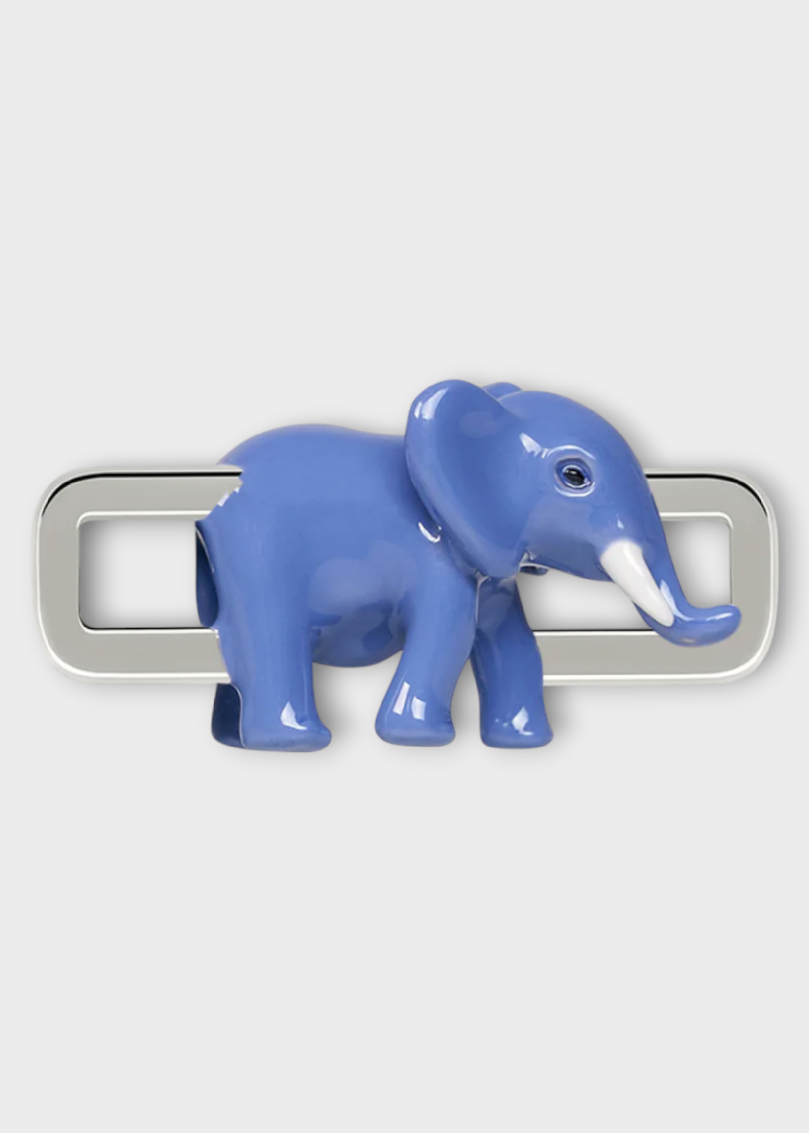 Poubel Poubel Charm, Print, Elephant Hand Painted Enamel w/ Sterling Silver