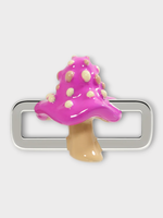 Poubel Poubel Charm, Print, Pink Mushroom Hand Painted Enamel w/ Sterling Silver