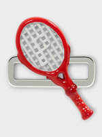 Poubel Poubel Charm, Print, Red Tenis Racket Hand Painted Enamel w/ Sterling Silver