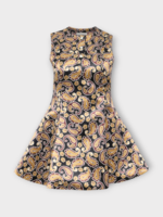 J.W. Anderson J.W. Anderson Dress, Print, Crew Neck Sleeveless Circle Skirt Mini Dress In Red & Brown w/ Paisley Print