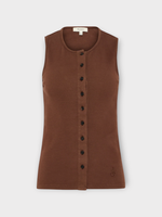 J.W. Anderson J.W. Anderson Top, Brown, Cotton Buttoned Tank Top In Chestnut