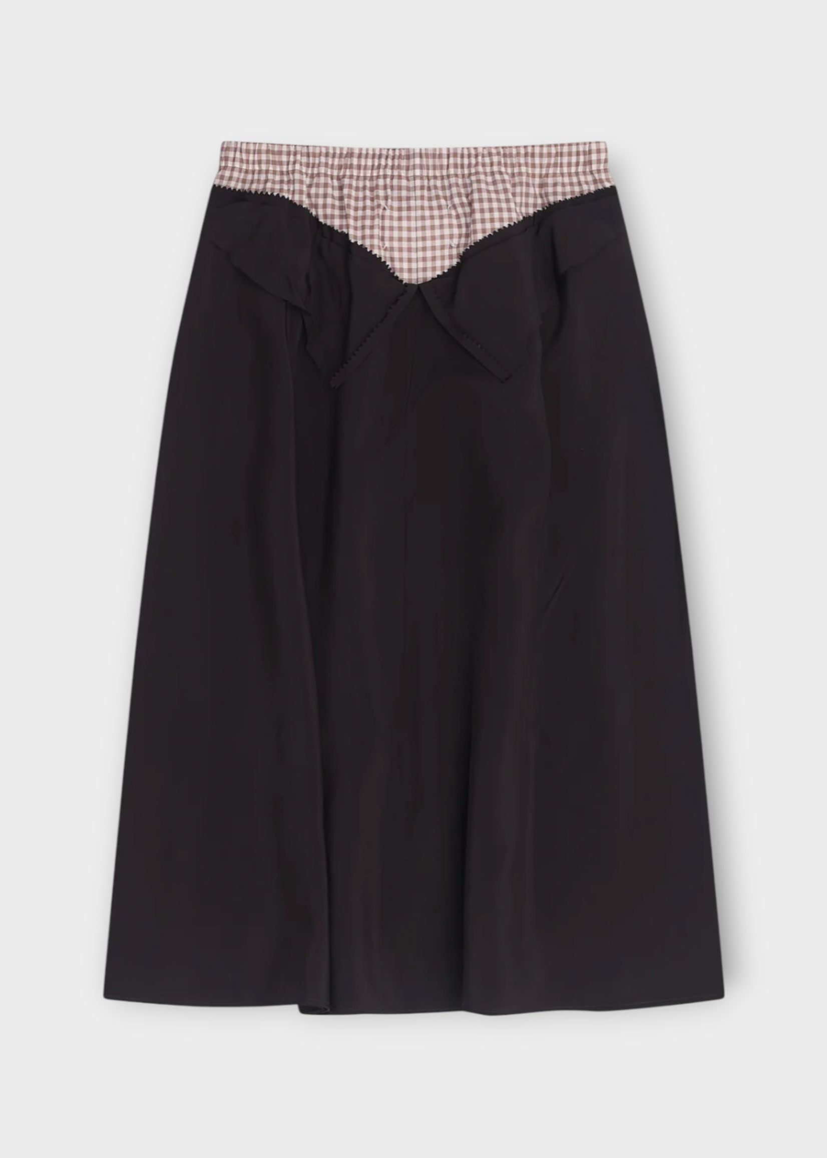 Maison Margiela Maison Margiela Skirt, Black, Elasticated Waist Ruffled Midi Skirt In Black w/ Bow Detail