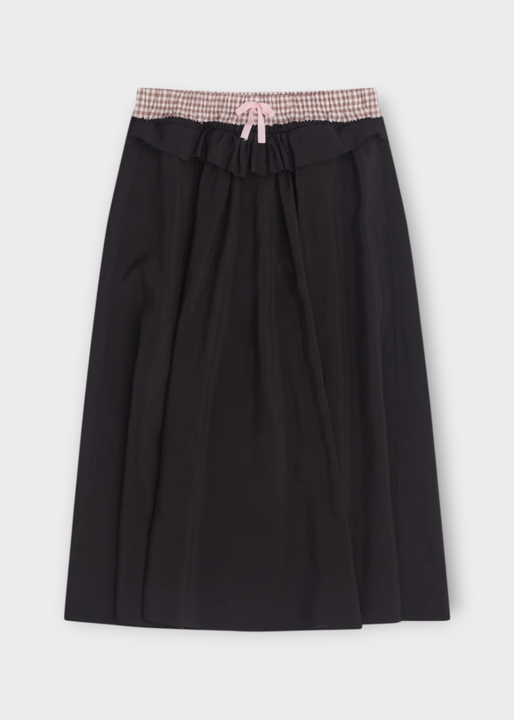 Maison Margiela Maison Margiela Skirt, Black, Elasticated Waist Ruffled Midi Skirt In Black w/ Bow Detail
