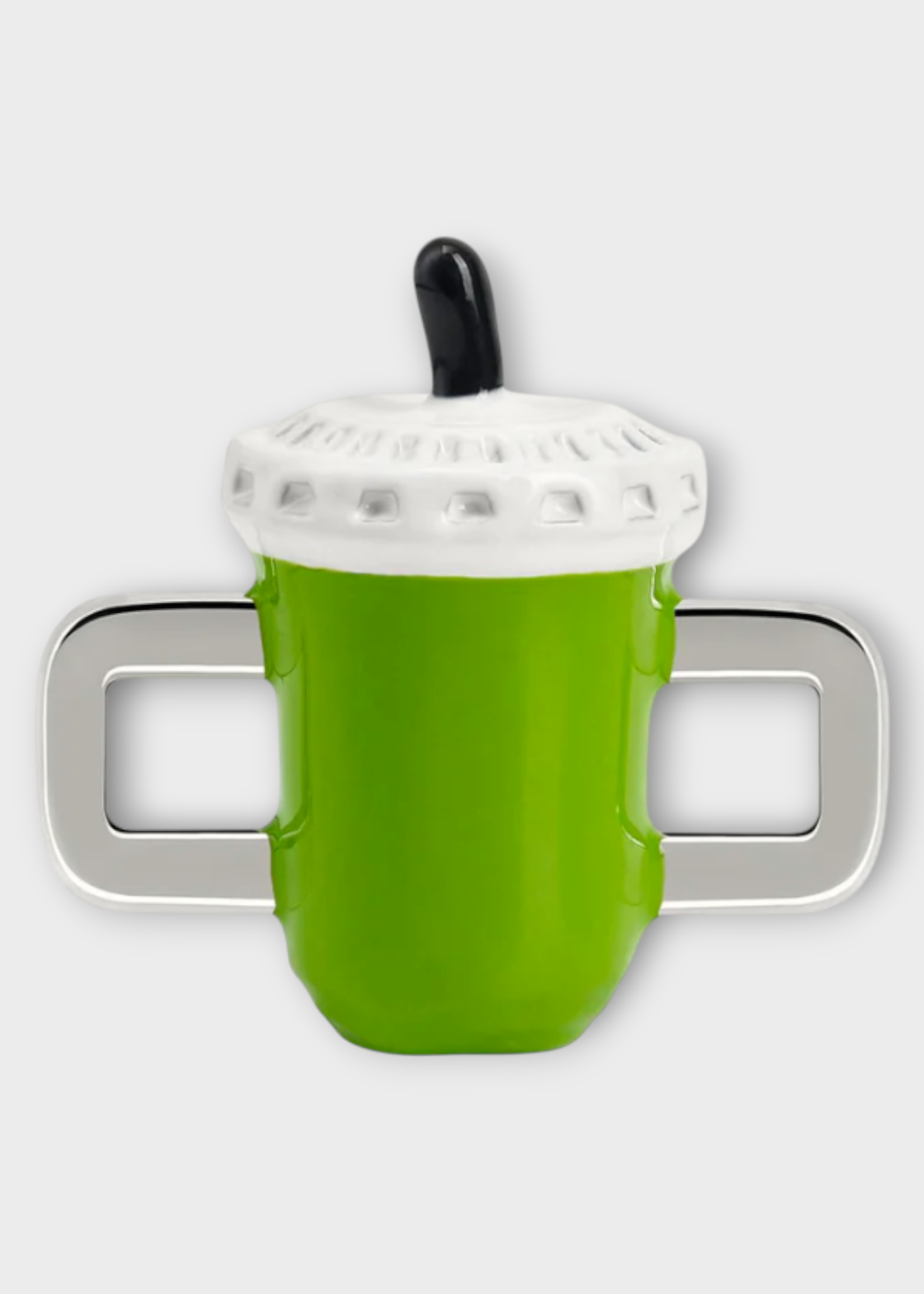 Poubel Poubel Charm, Print, Iced Matcha Hand Painted Enamel in Green w/ Silver Sterling