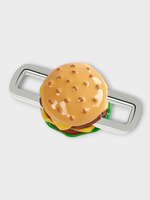 Poubel Poubel Charm, Print, Double Cheese Burger Hand Painted Enamel w/ Sterling Silver
