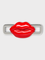 Poubel Poubel Charm, Print, Lips Hand Painted Enamel in Red w/ Sterling Silver