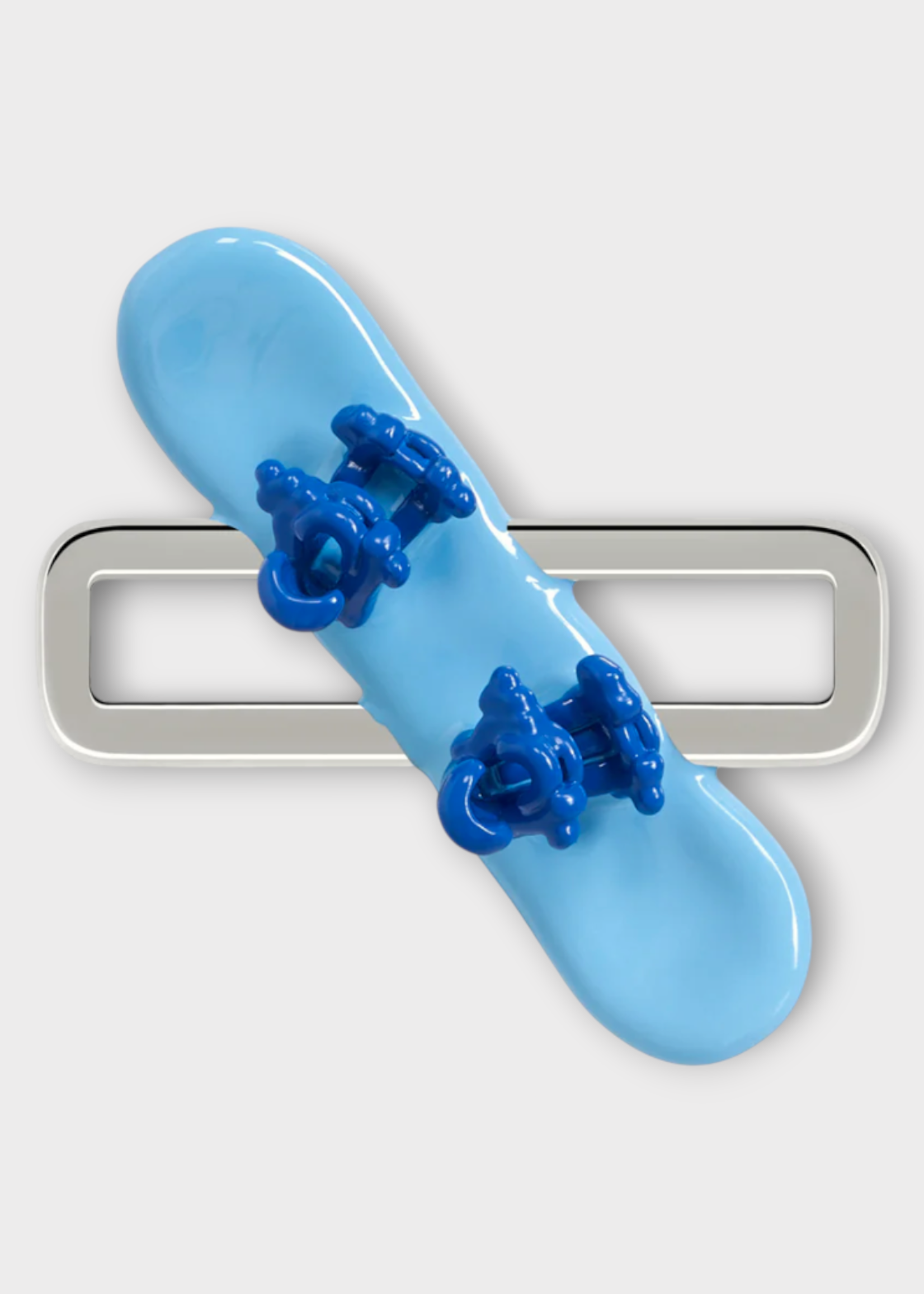 Poubel Poubel Charm, Print, Snowboard Hand Painted Enamel w/ Sterling Silver