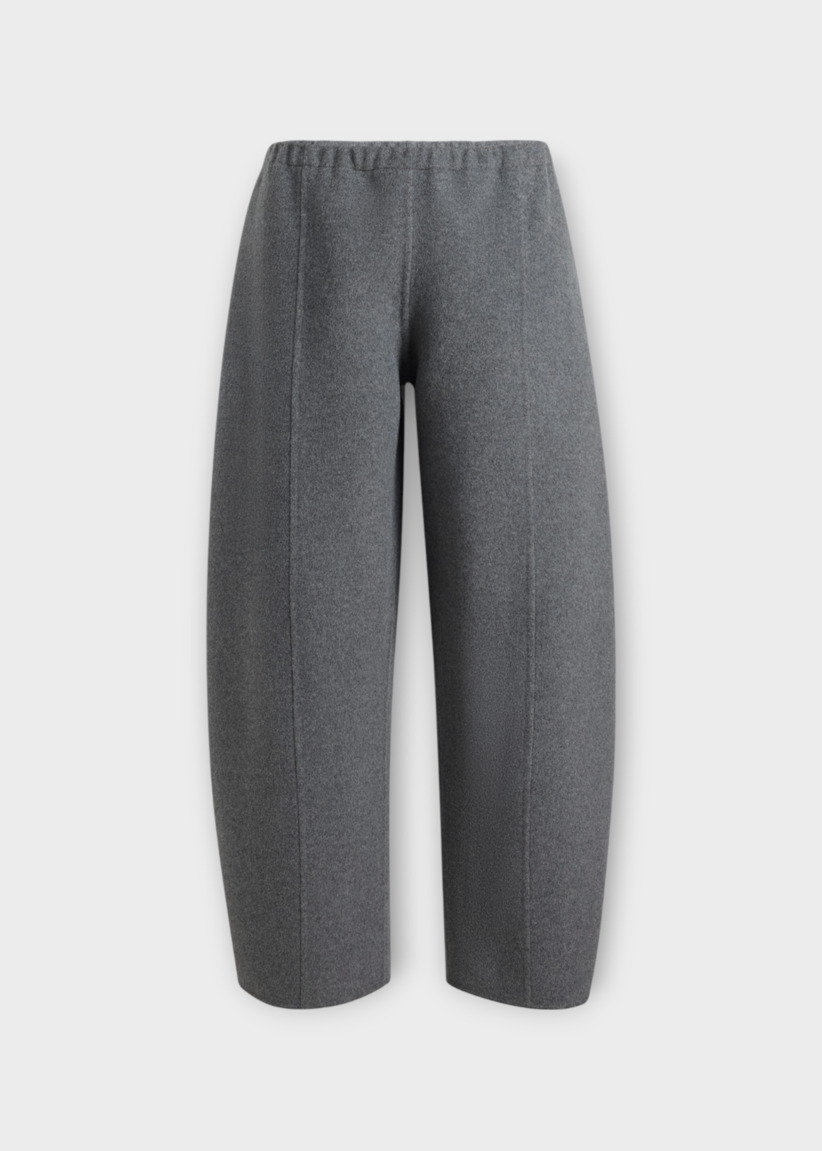 Khaite Khaite Trousers, Grey, Clover Wool Elasticated Waist Wide Leg Pants In Grey Melange