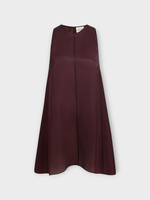 Khaite Khaite Dress, Red, Clay Silk Organza V-Neck Sleeveless Mini Dress In Almandine