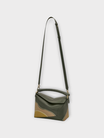 Loewe Loewe Bag, Multi, Puzzle Nappa Calf Leather Landscape Small Shoulder Bag In Bottle Green & Ochre