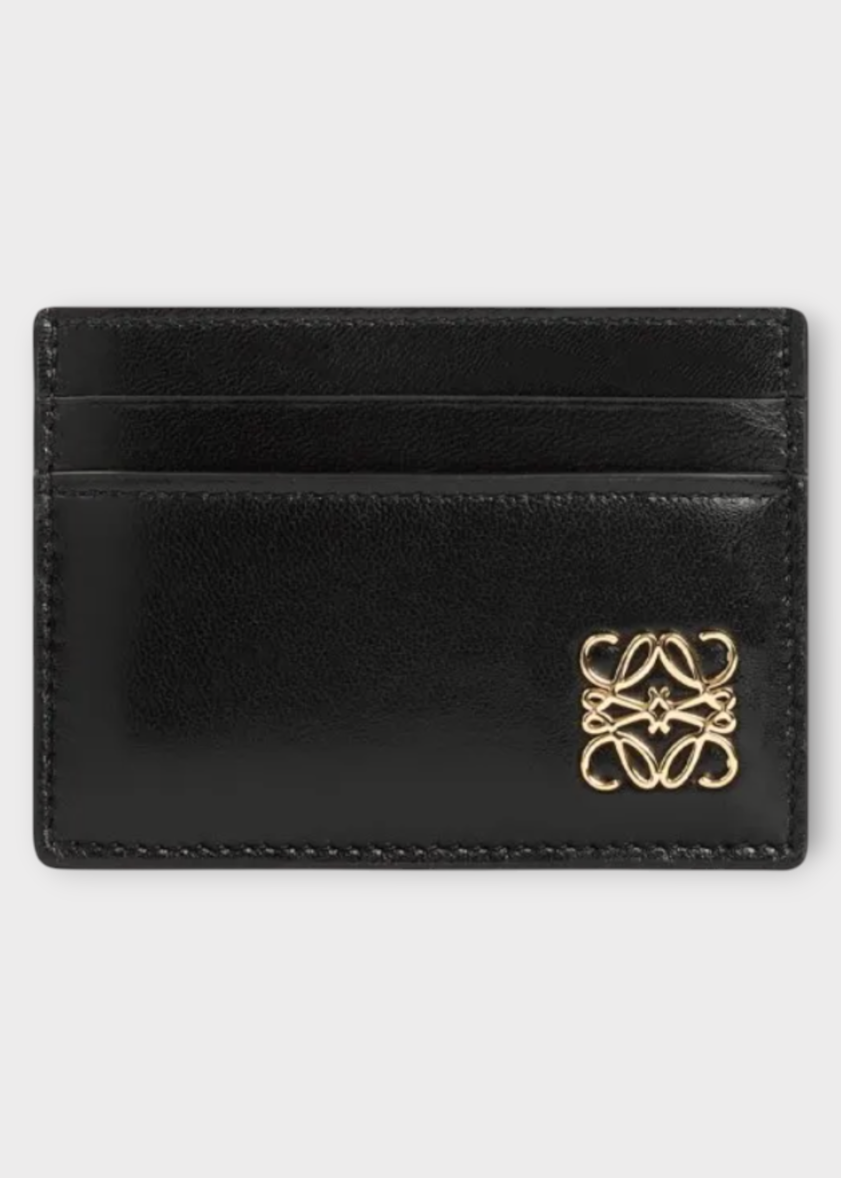 Loewe Loewe Wallet, Black, Anagram Shiny Calf Leather Puffer Plain Cardholder