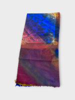 Dianora Salviati Dianora Salviati Scarf, Multi, Vintage Silk & Cashmere Hermes Scarf In Purple & Blue Hand Painting