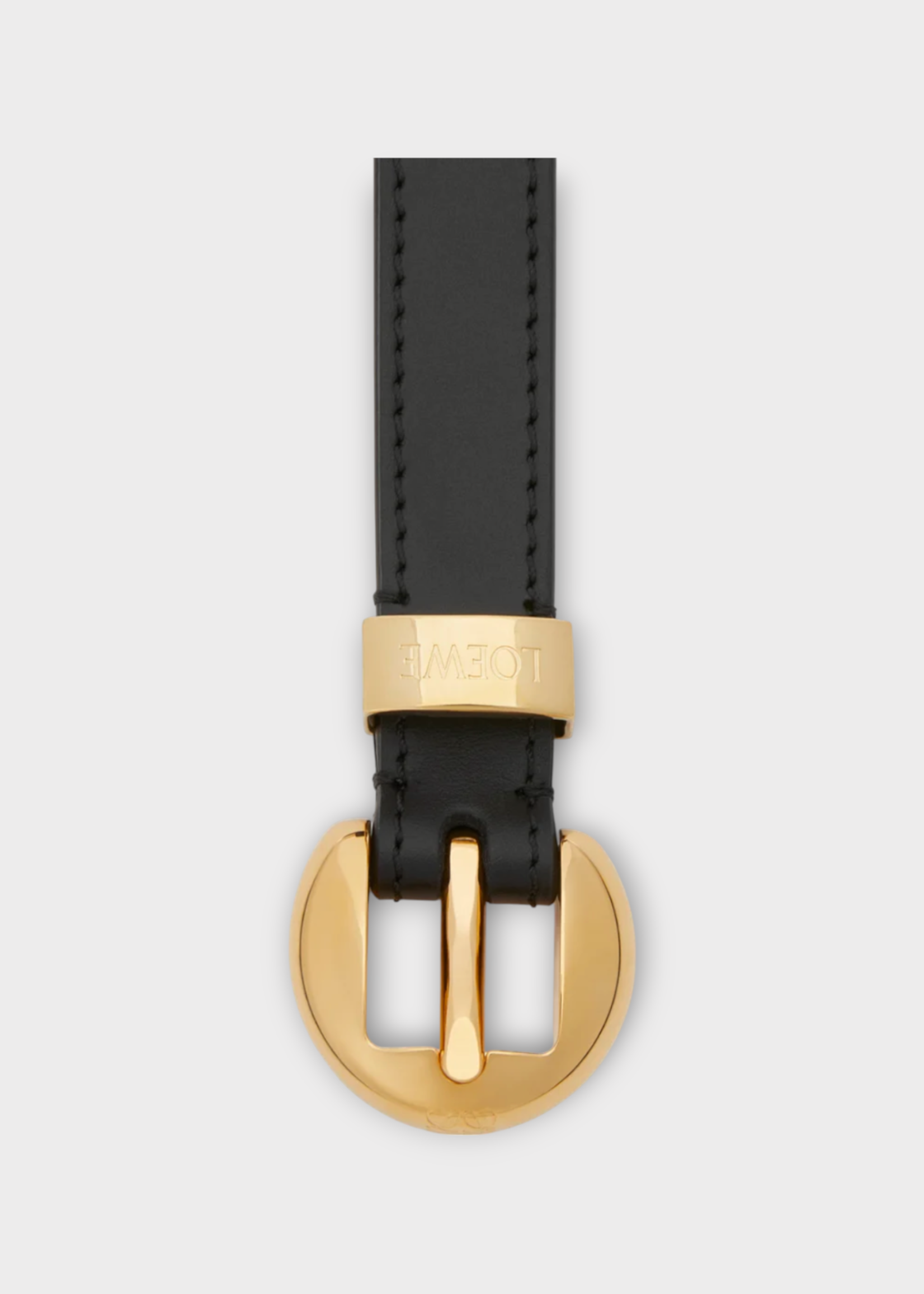 Loewe Loewe Belt, Multi, Smooth Calf Leather 2Cm Belt In Black w/ Gold Buckle