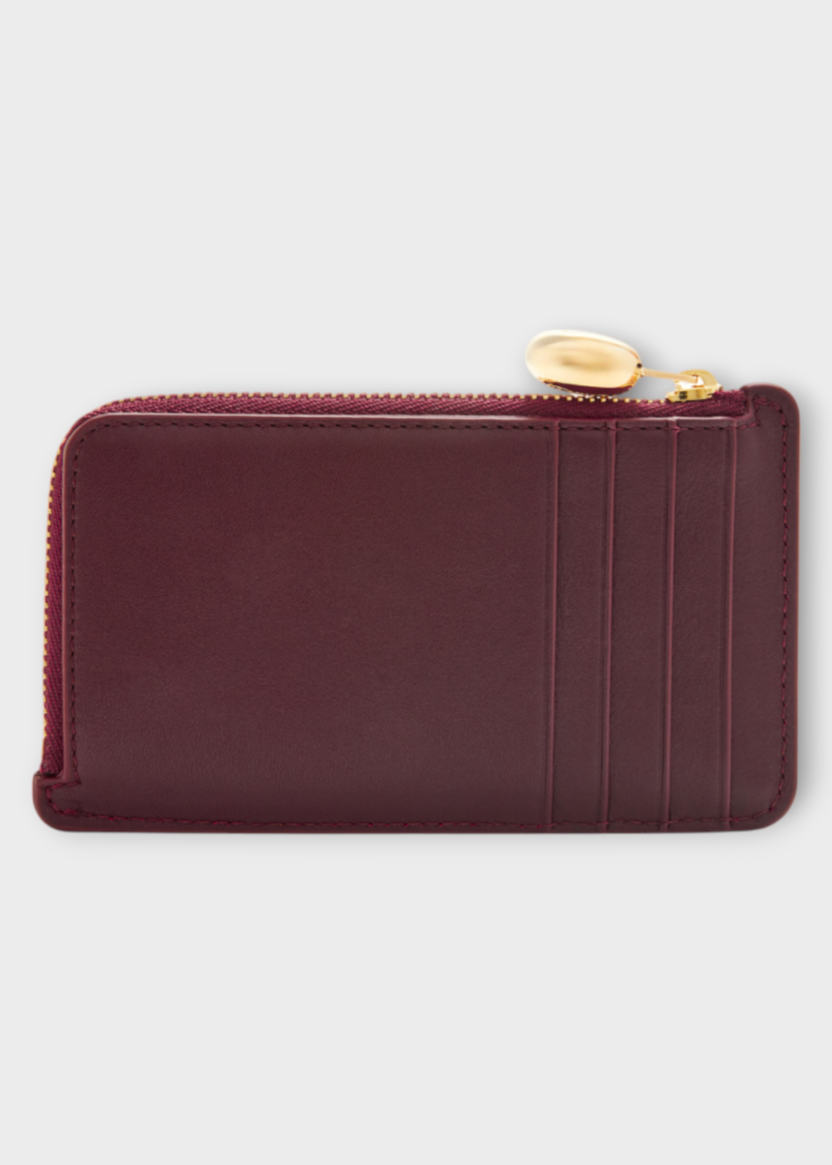 Loewe Loewe Wallet, Red, Shiny Nappa Calf Leather Zipped Coin Cardholder In Burgundy