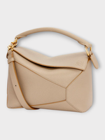 Loewe Loewe Bag, Beige, Puzzle Grained Calf Leather Top Handle Small Shoulder Bag In Sand