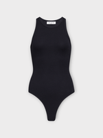 Alaia Alaia Top, Black, Halter Ribbed Sculpting Bodysuit Tank Top