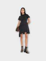 Marques' Almeida Marques' Almeida Dress, Black, Linen Mix Crew Neck Structured T-Shirt Mini Dress In Black