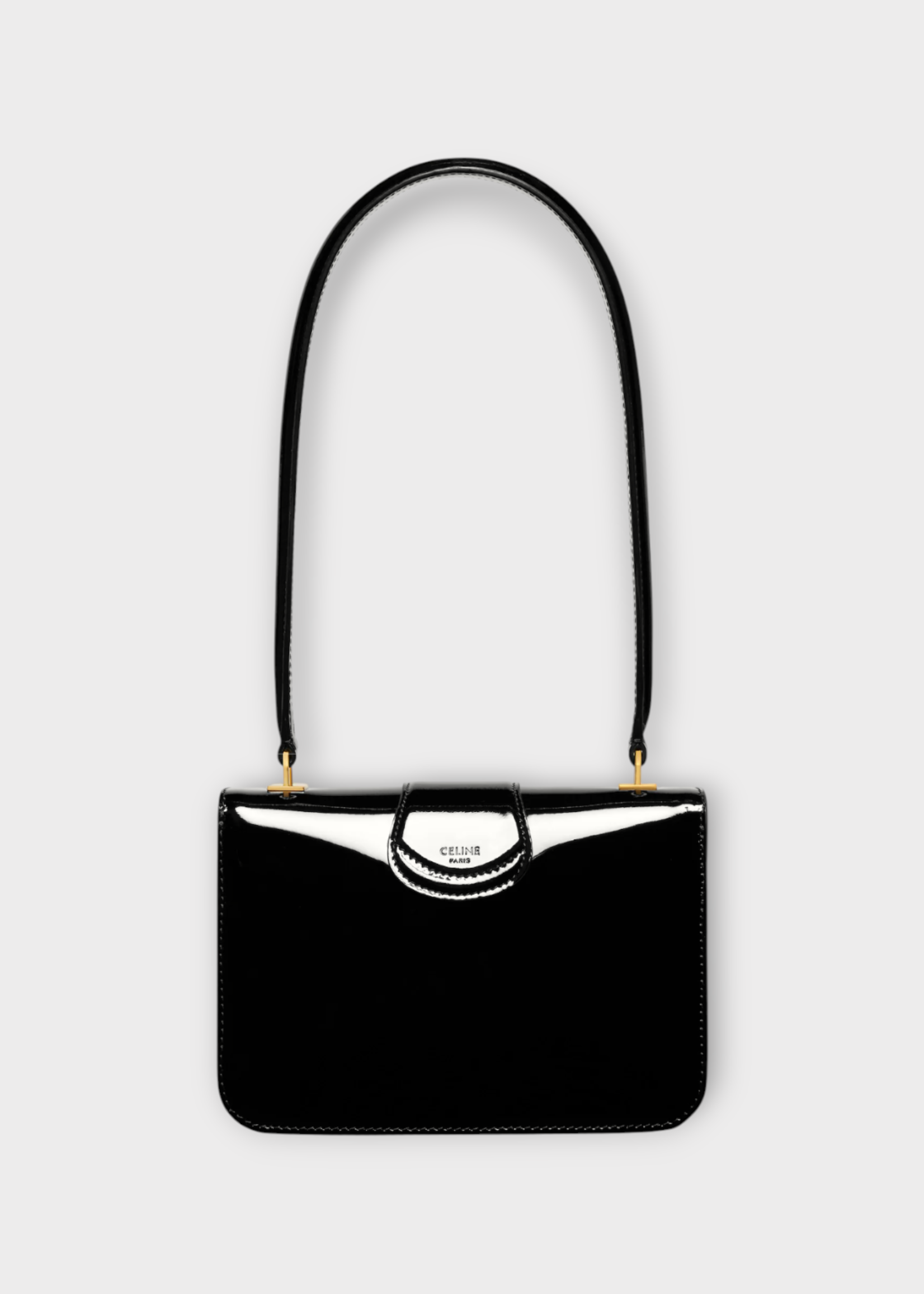 Celine Celine Bag, Black, Shiny Calfskin Teen Josephine Patent Shoulder Bag