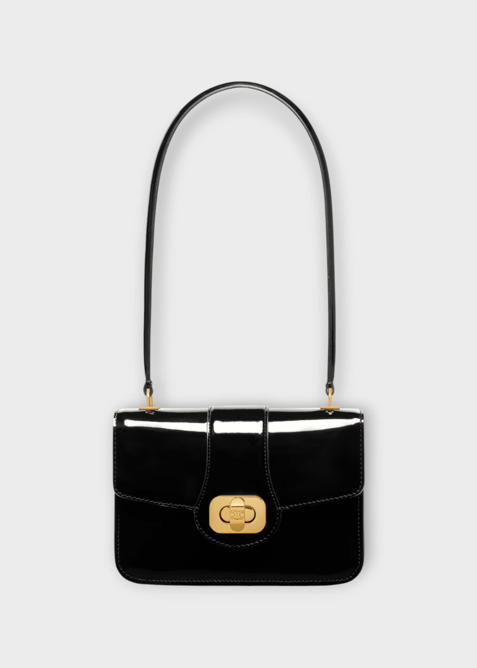 Celine Celine Bag, Black, Shiny Calfskin Teen Josephine Patent Shoulder Bag