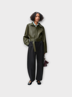 Loewe Loewe Trousers, Black, Barrel Cotton & Silk Mid Waist Wide Leg Balloon Trousers
