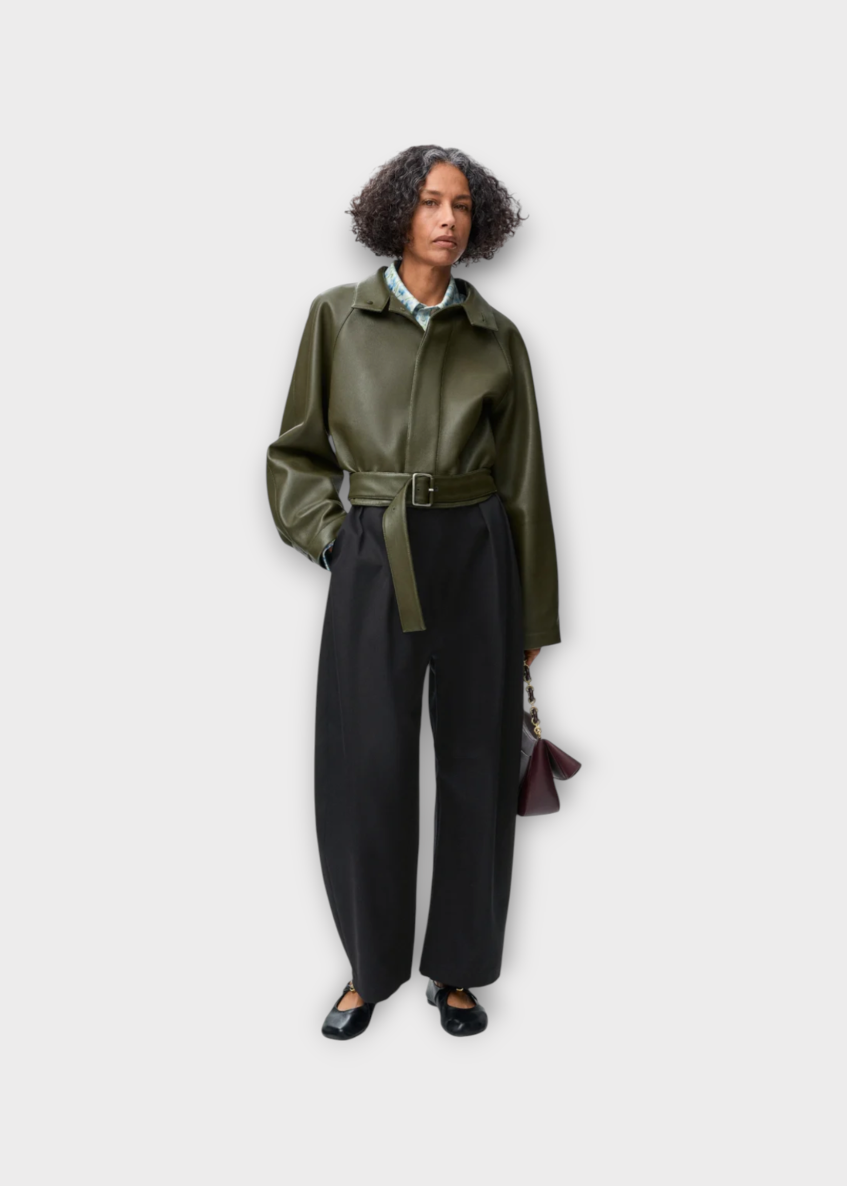 Loewe Loewe Trousers, Black, Barrel Cotton & Silk Mid Waist Wide Leg Balloon Trousers