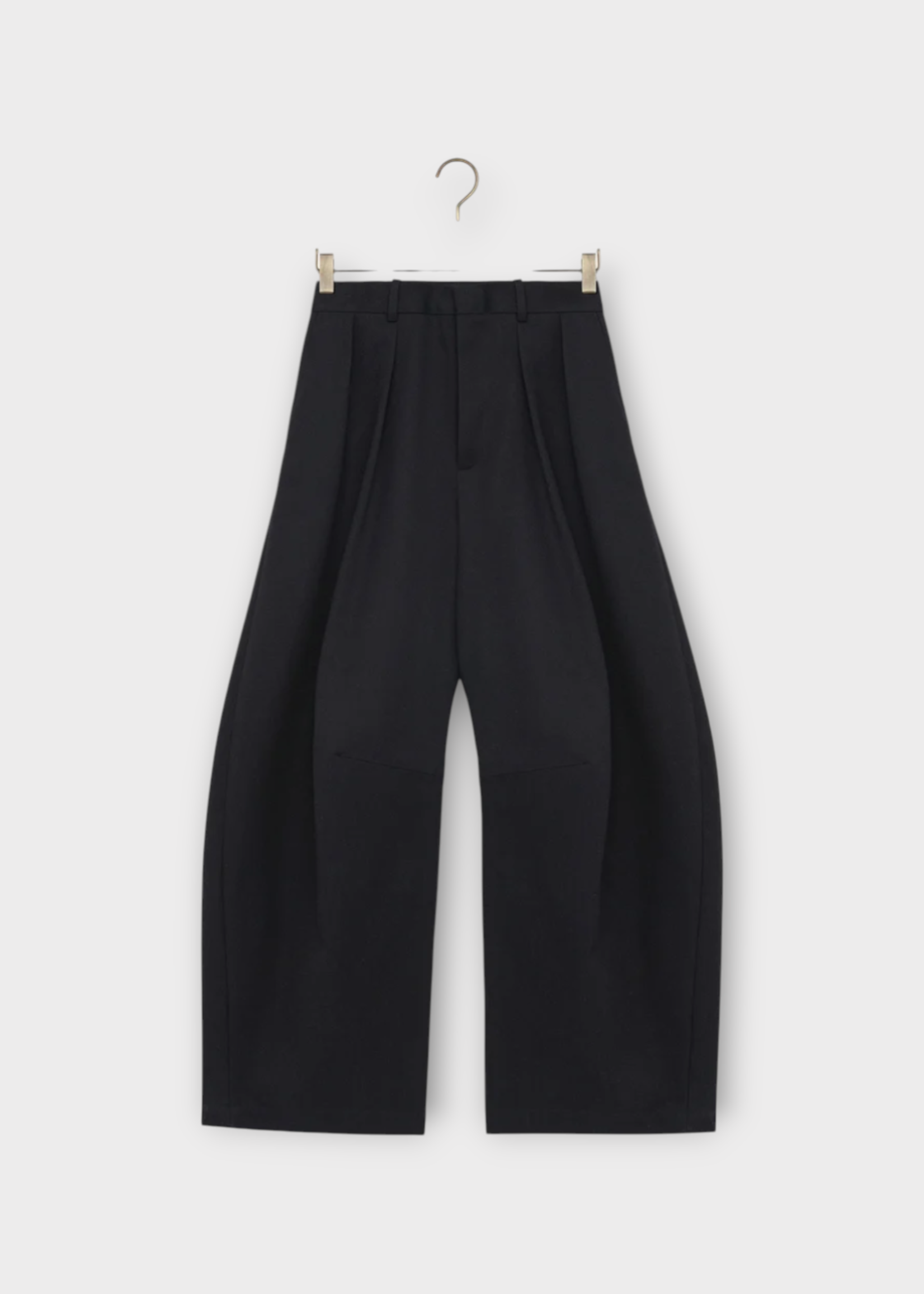 Loewe Loewe Trousers, Black, Barrel Cotton & Silk Mid Waist Wide Leg Balloon Trousers