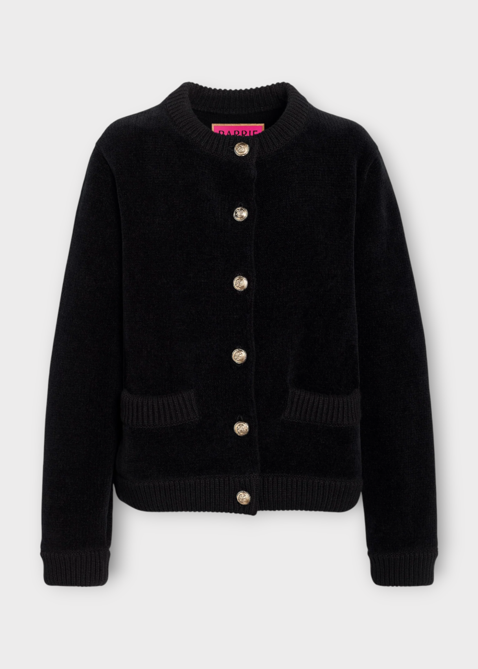 Barrie Barrie Jacket, Black, Barrie x Sofia Coppola Cashmere Crew Neck Button Up Cardigan