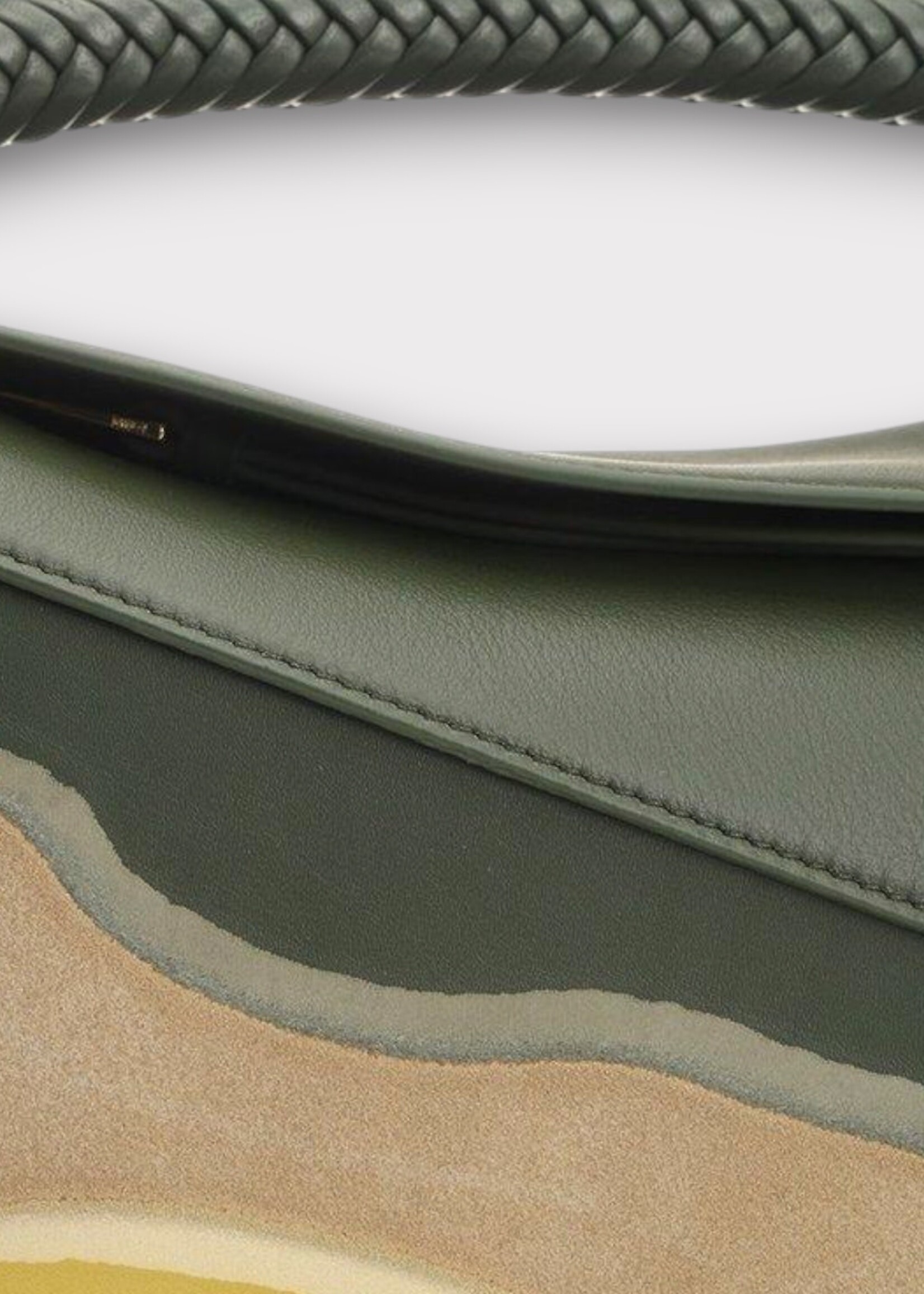 Loewe Loewe Bag, Multi, Puzzle Nappa Calf Leather Landscape Small Shoulder Bag In Bottle Green & Ochre