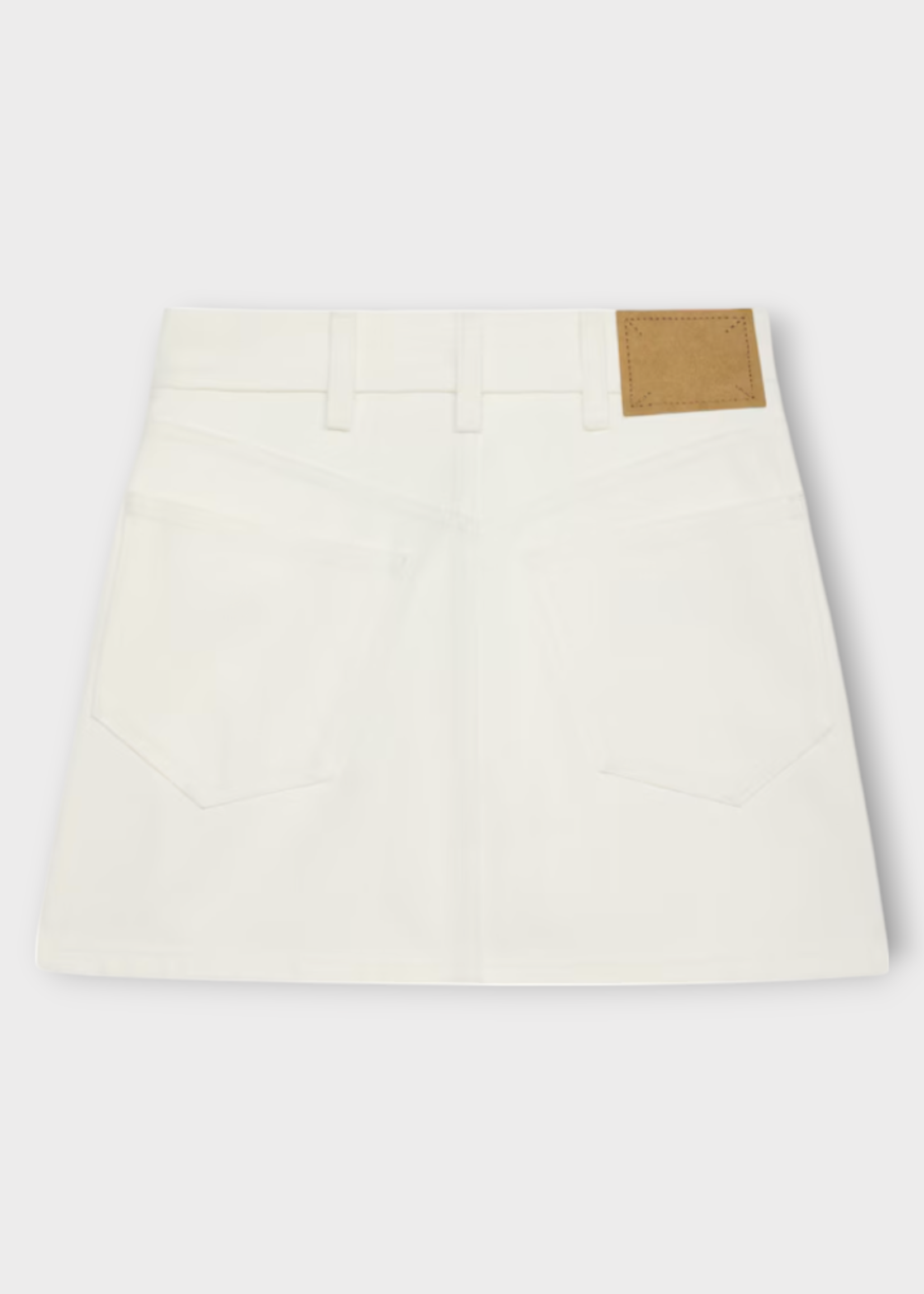 Celine Celine Skirt, White, Cotton Denim Mini Skirt In Raw Wash