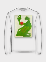 Tasoni Tasoni T-Shirt, White, Tasoni x Fabian Marti Cotton Crew Neck Long Sleeve T-Shirt w/ Print