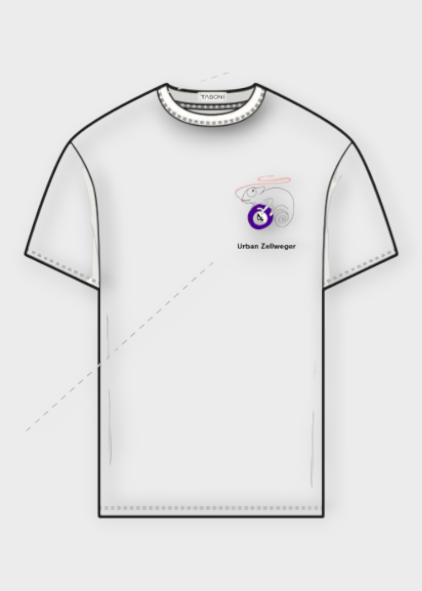 Tasoni Tasoni T-Shirt, White, Tasoni x Urban Zellweger Cotton Crew Neck Short Sleeve T-Shirt w/ Print