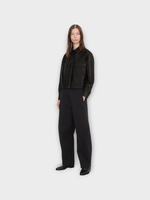 Partow Partow Trousers, Black, Harrison Cotton High Waist Wide Leg Pants In Black