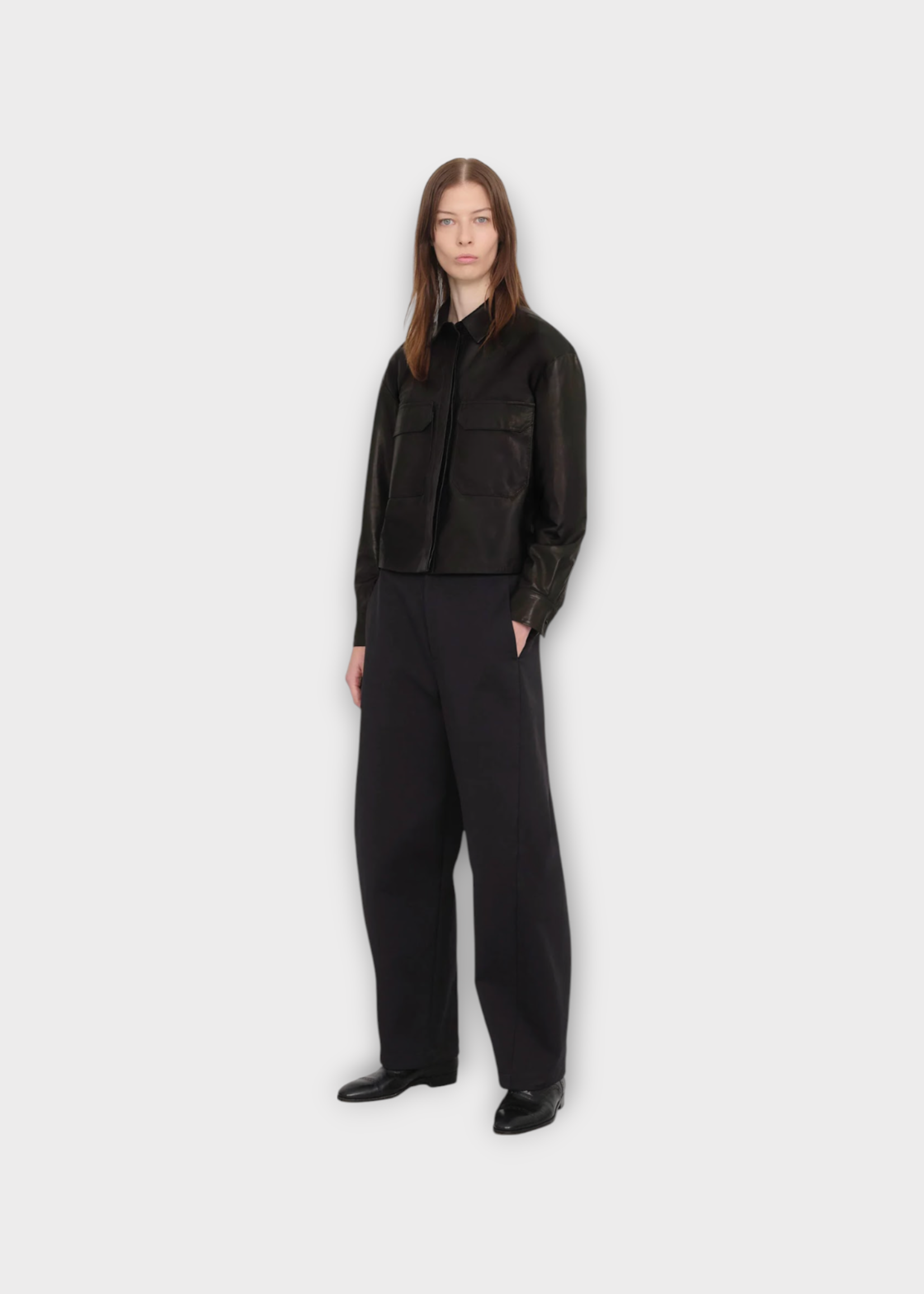 Partow Partow Trousers, Black, Harrison Cotton High Waist Wide Leg Pants In Black