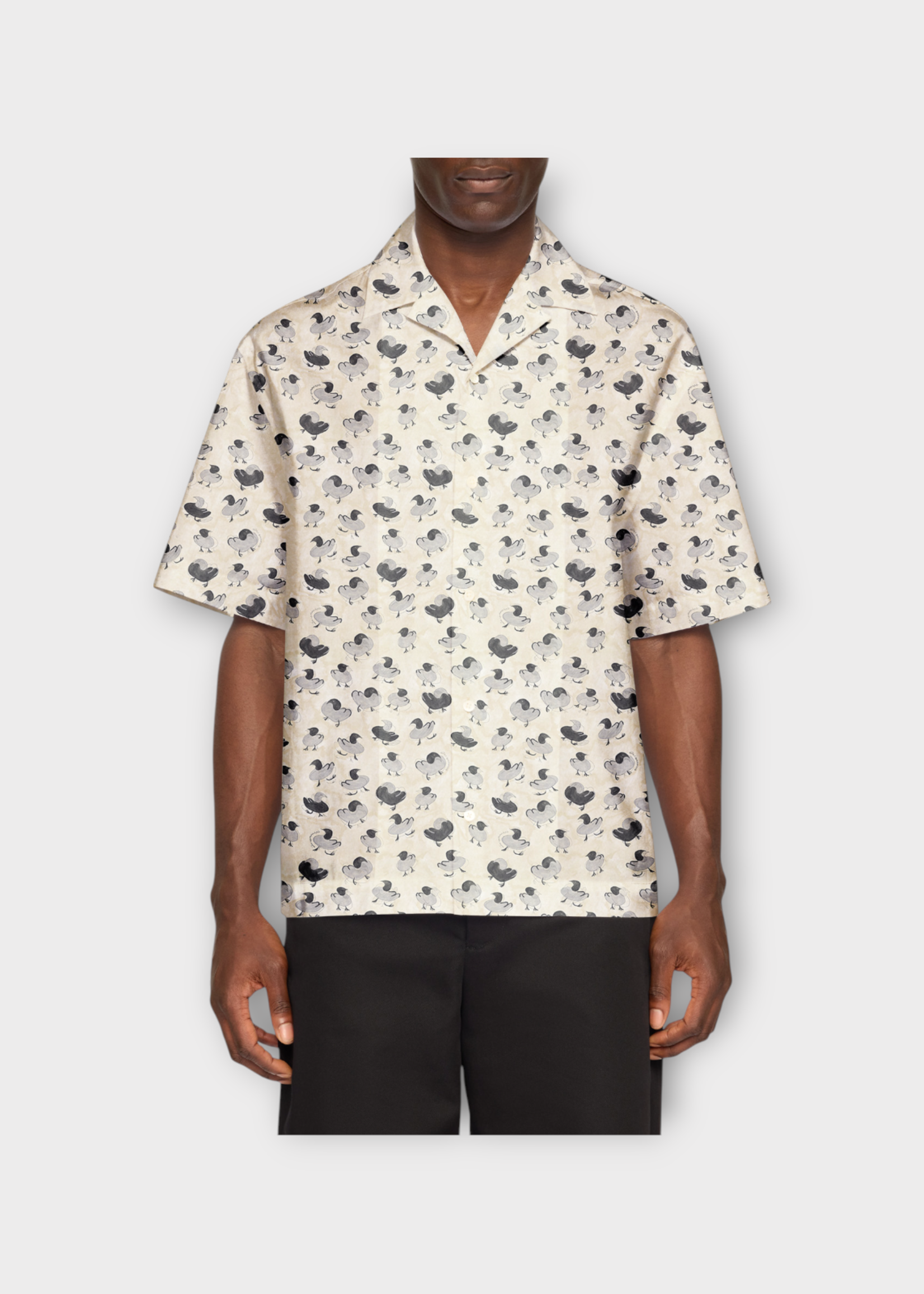 Jacquemus Jacquemus Shirt, Print, La Chemise Jean Short Sleeves Shirt In Duck Print Light Beige