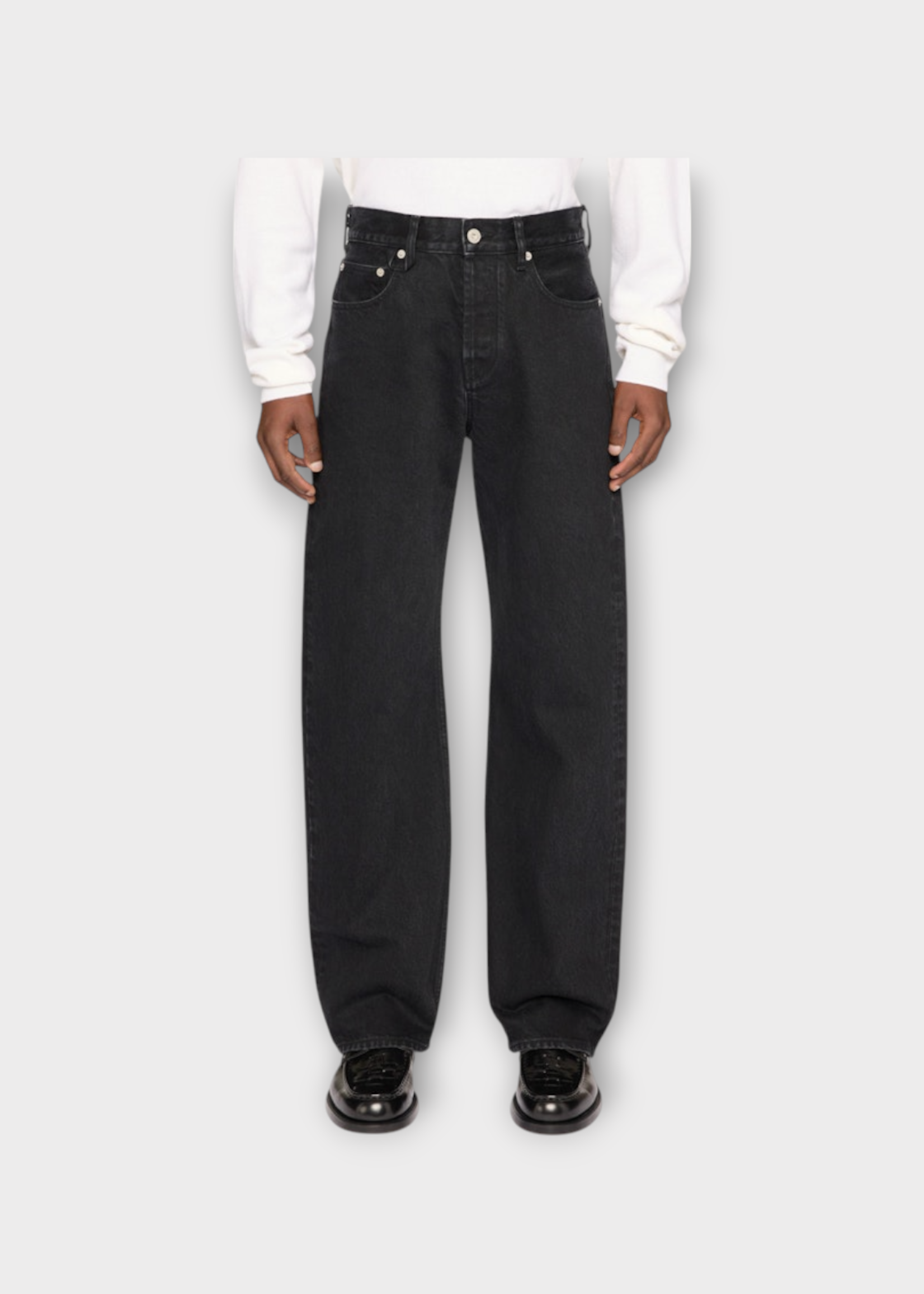 Jacquemus Jacquemus Jeans, Black, Le De Nimes Droit Straight Leg Jacquemus Embroidery Trousers