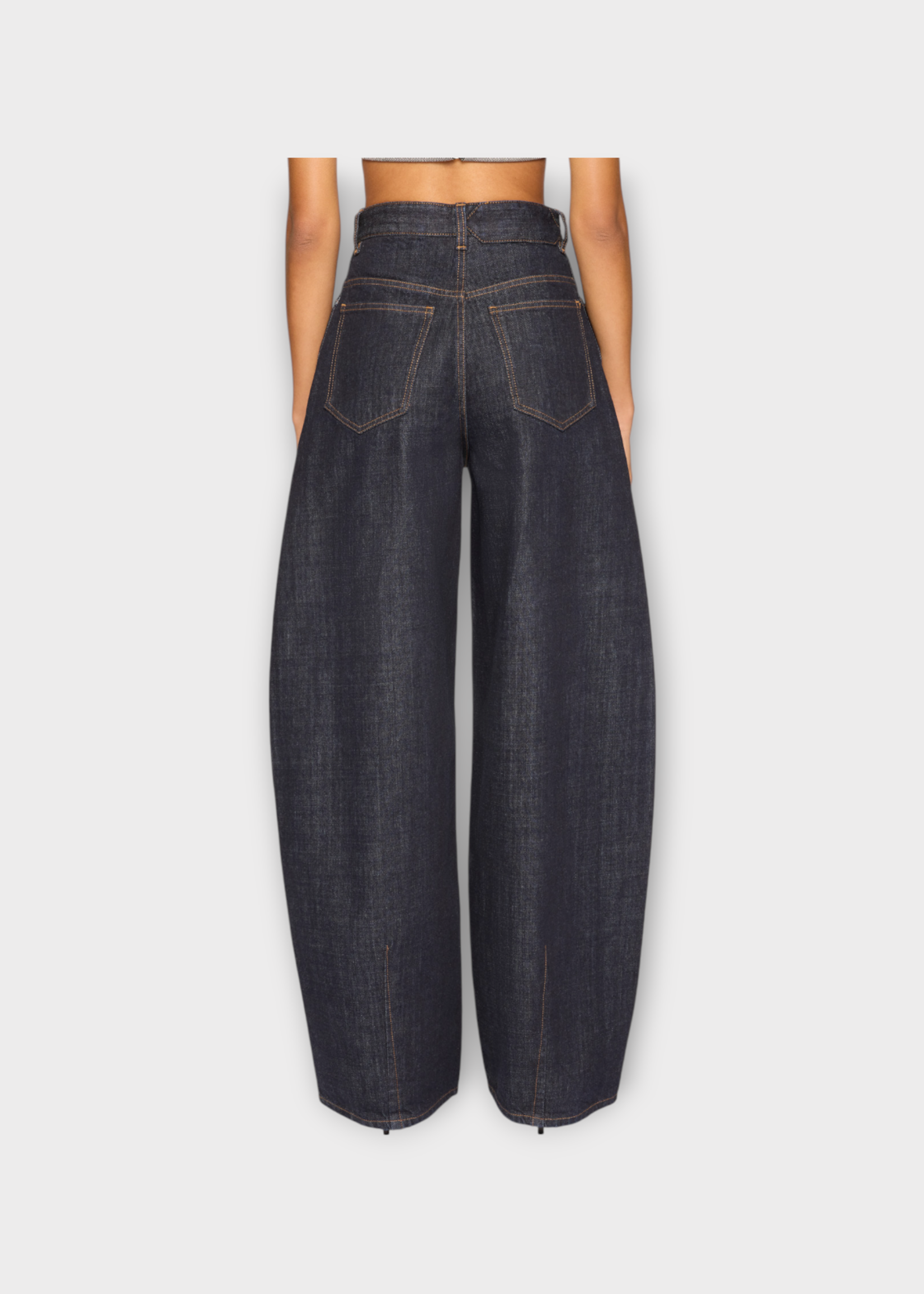 Jacquemus Jacquemus Jeans, Blue, Le De Nimes Ovalo High Waist Wide Leg Trousers