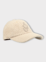 J.W. Anderson J.W. Anderson Hat, Beige, Bubble Wool Baseball Cap In Beige w/ Logo Embroidery