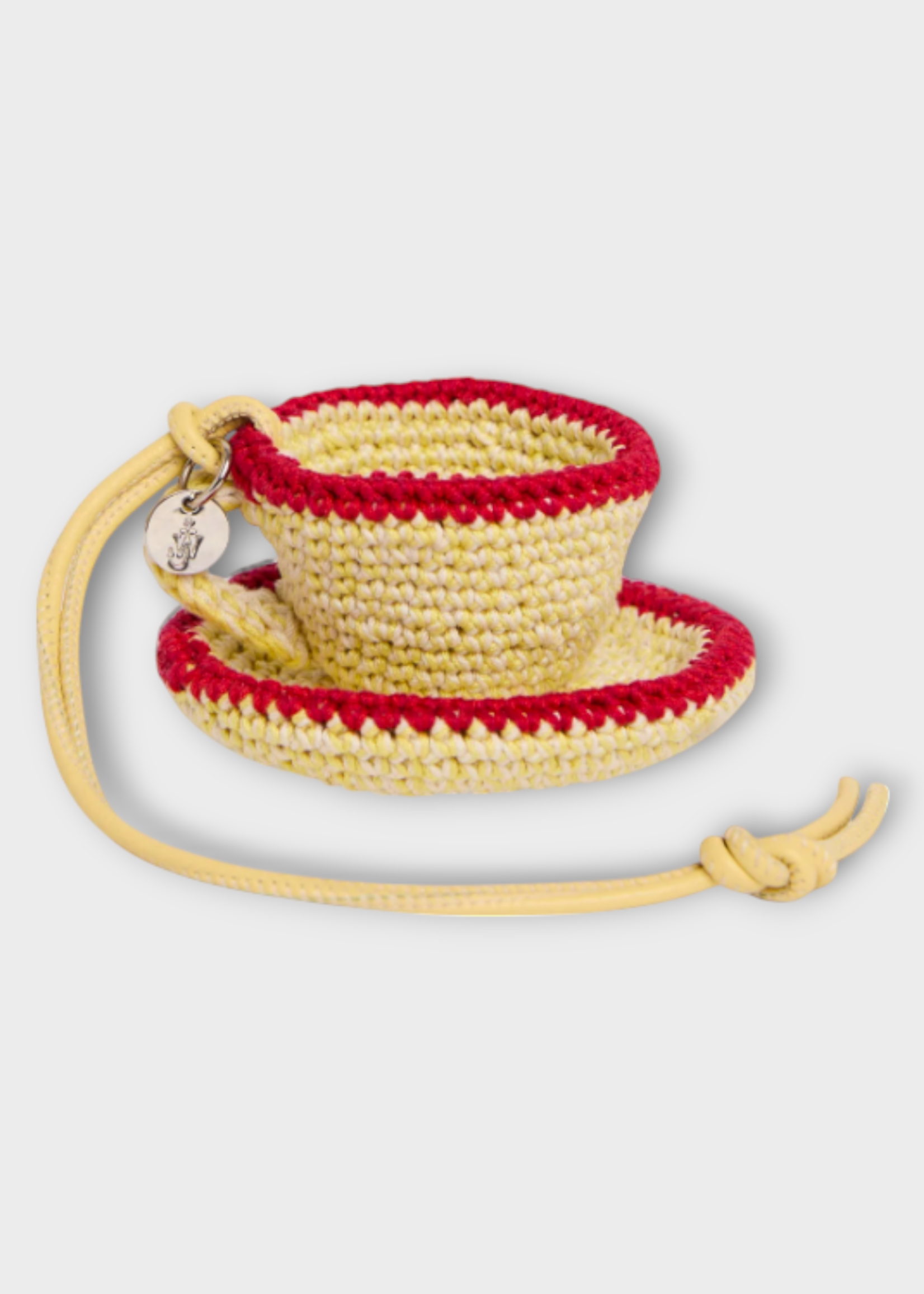 J.W. Anderson J.W. Anderson Charm, Yellow, Hand Crochet Cotton Yarn Teacup Charm In Lemon