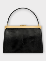 Celine Celine Bag, Black, Augustine Lizard Top Handle Small Evening Bag