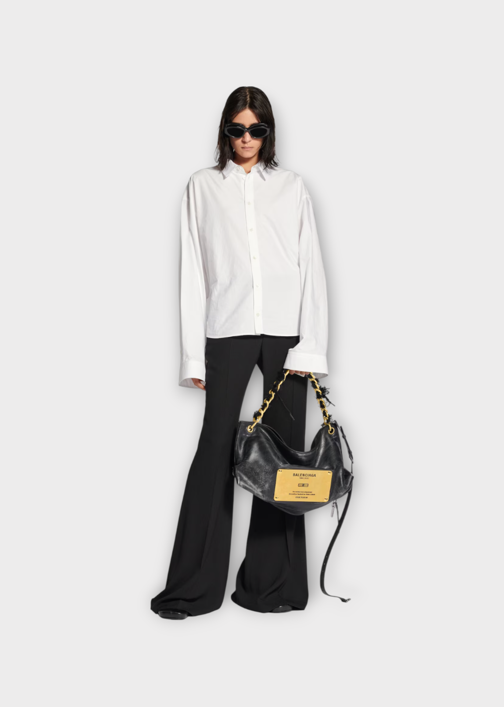 Balenciaga Balenciaga Shirt, White, Cotton Semi Fitted Collared Button Up Shirt