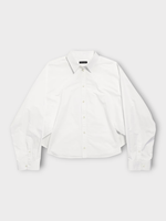 Balenciaga Balenciaga Shirt, White, Cotton Semi Fitted Collared Button Up Shirt