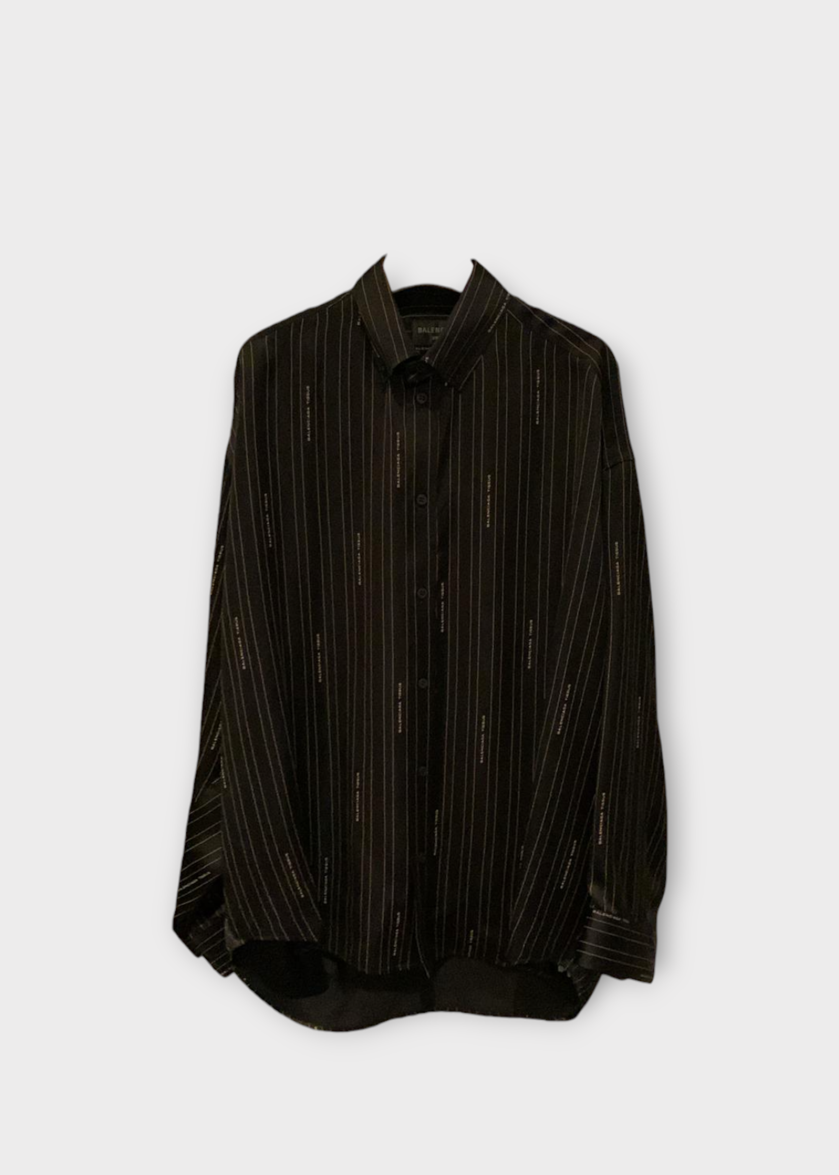 Balenciaga Balenciaga Shirt, Multi, Collared Button Up Striped Pyjama Shirt in Black & Camel