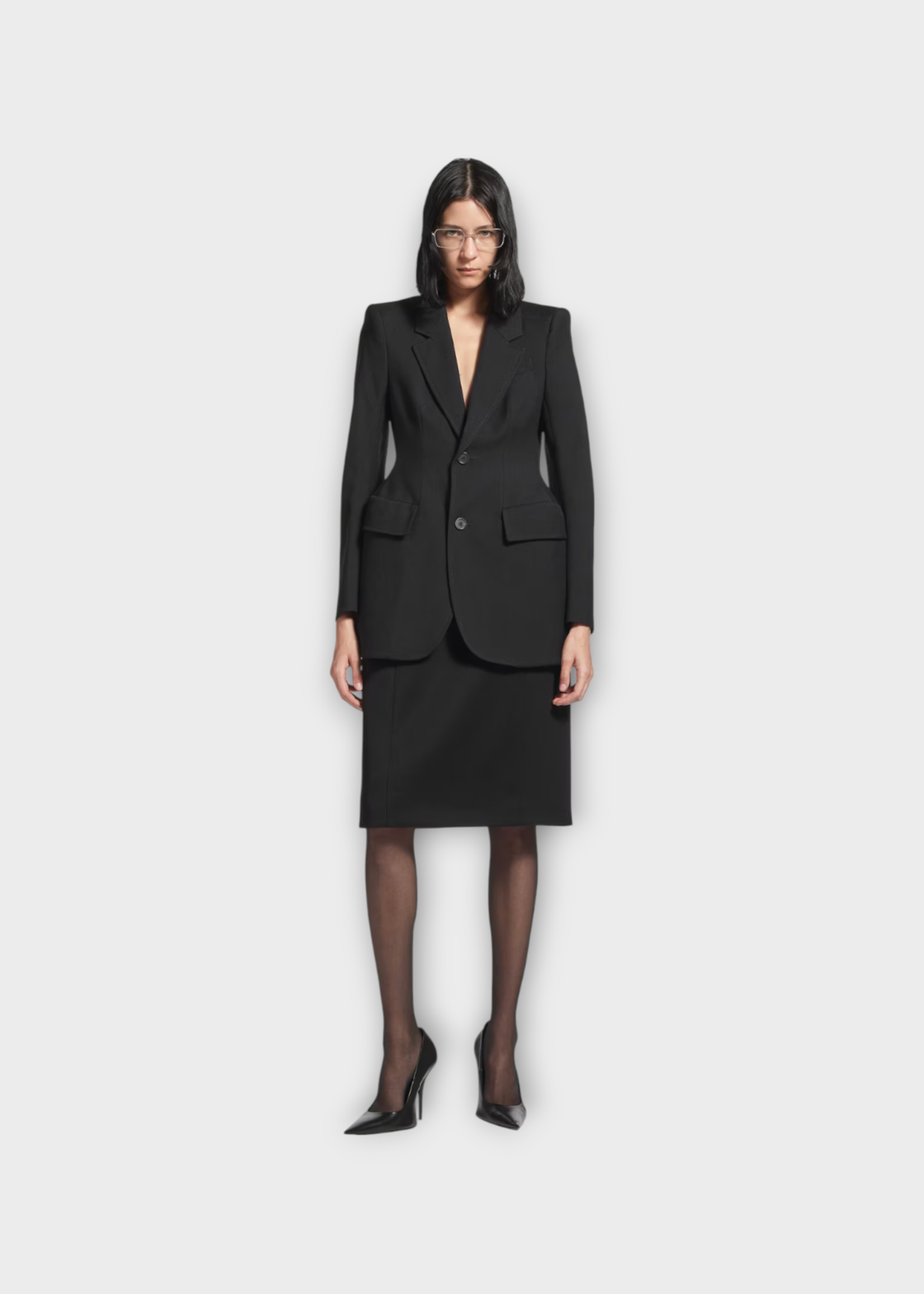 Balenciaga Balenciaga Jacket, Black, Hourglass Button Up Blazer Jacket