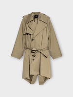 Balenciaga Balenciaga Coat, Beige, Draped Neck Belted Trench Coat