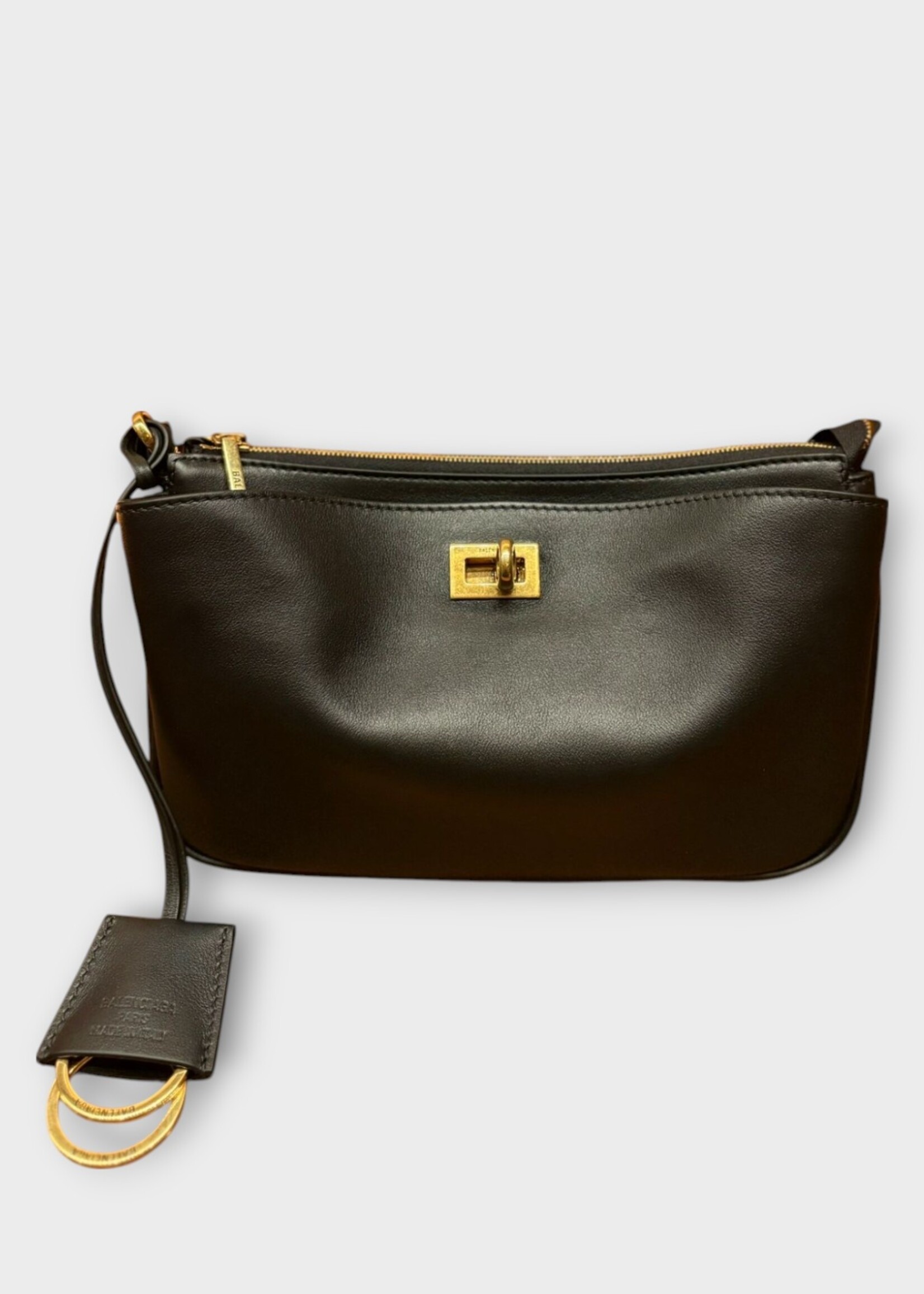 Balenciaga Balenciaga Bag, Black, Rodeo Calf Leather Sling Pochette in Black