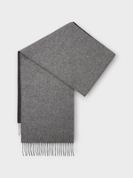 Loewe Loewe Scarf, Multi, Wool & Cashmere 28X180 Fringed Scarf In Black & Grey w/ Logo Embroidery