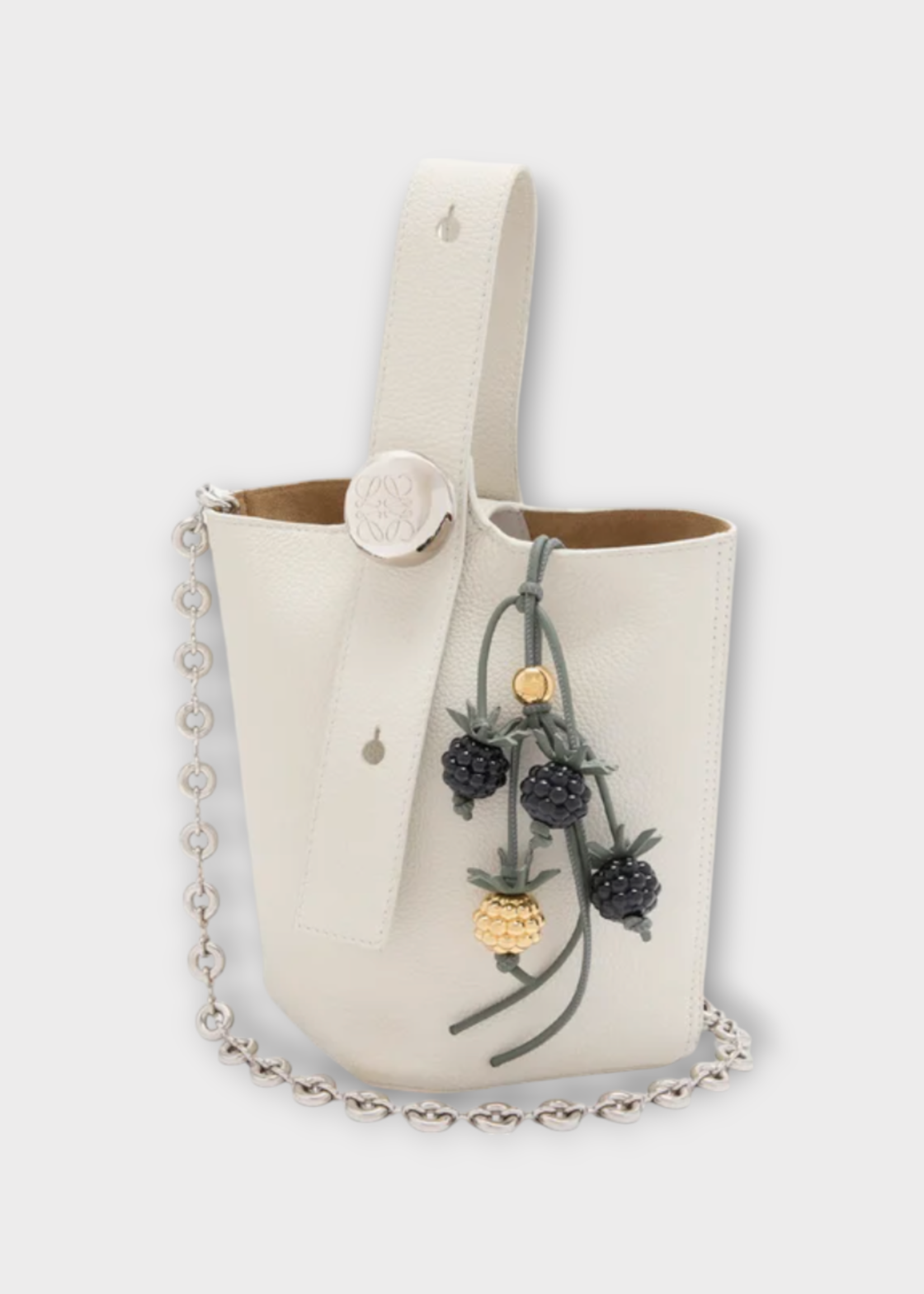 Loewe Loewe Charm, Multi, Calf Leather Berry Charm In Black & Green